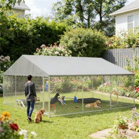 Outdoor kennel, dog house, dog cage, silver